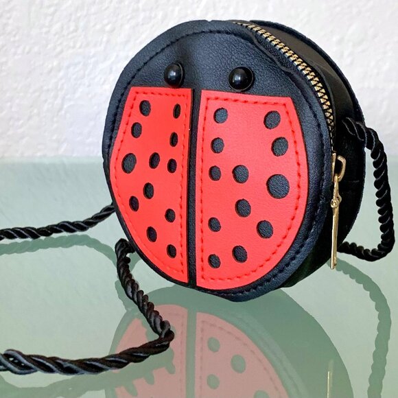 Cute PU Kid's Children's Good Luck Ladybug Girl's Purse Handbag Crossbody Bag - Picture 1 of 4